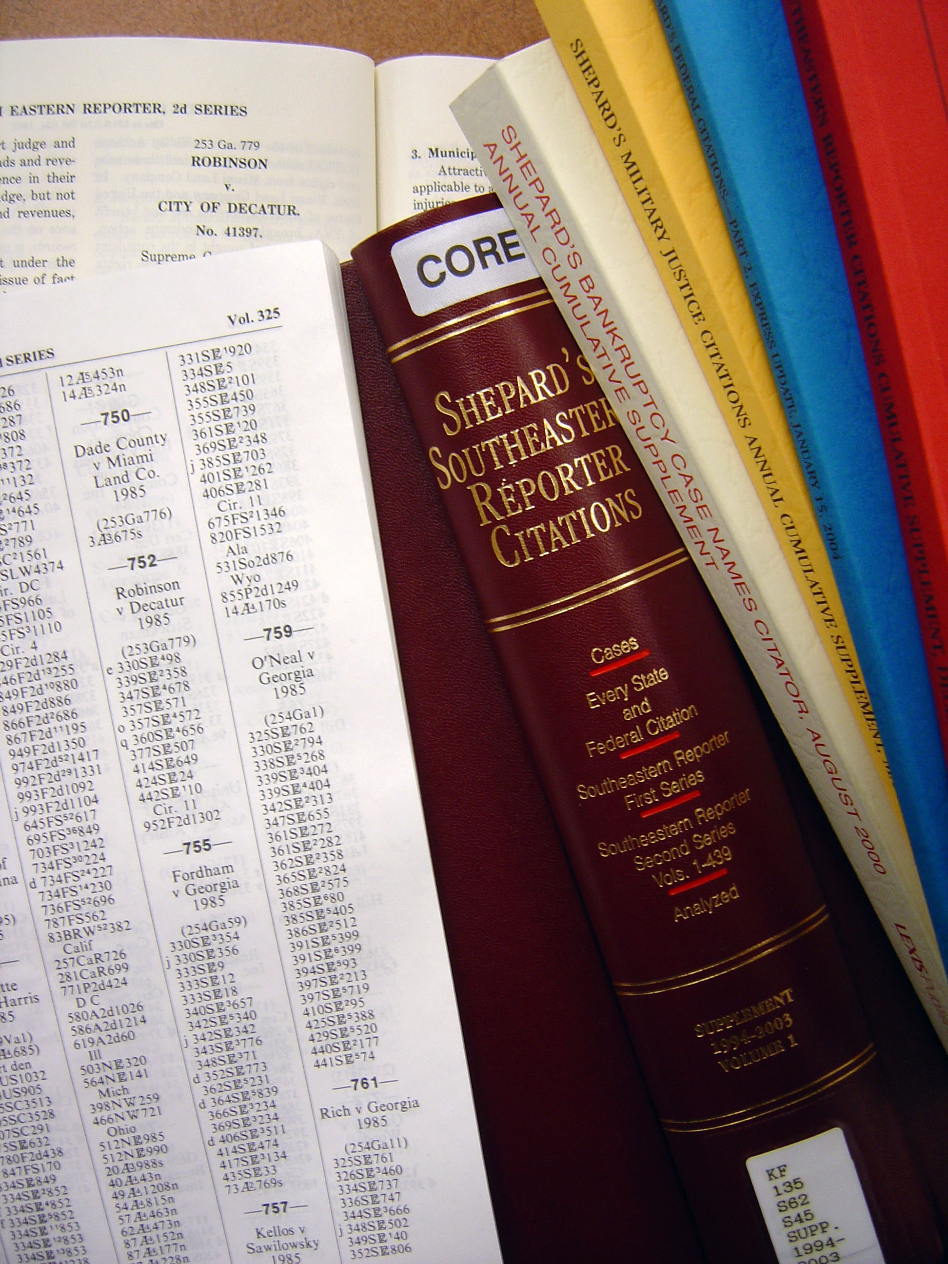 Law Library Bonus Pic: Shepard's Main Volume, Hardbound Supplement, and Softbound Supplements